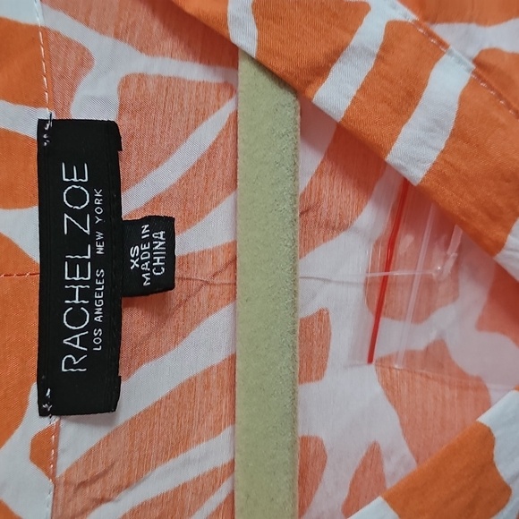 NWOT Rachel Zoe Vibrant Orange Patterned Dress - Picture 3 of 6